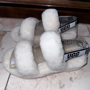 COPY - NWOB UGG OH YEAH FLUFF SLIDE WHITE SIZE 7